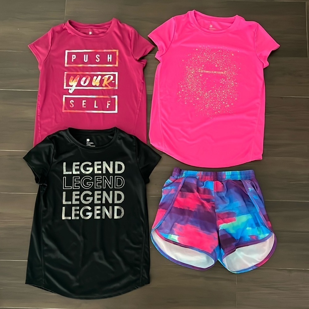 All in Motion Set of 3 Tshirts and 1 pair of shorts